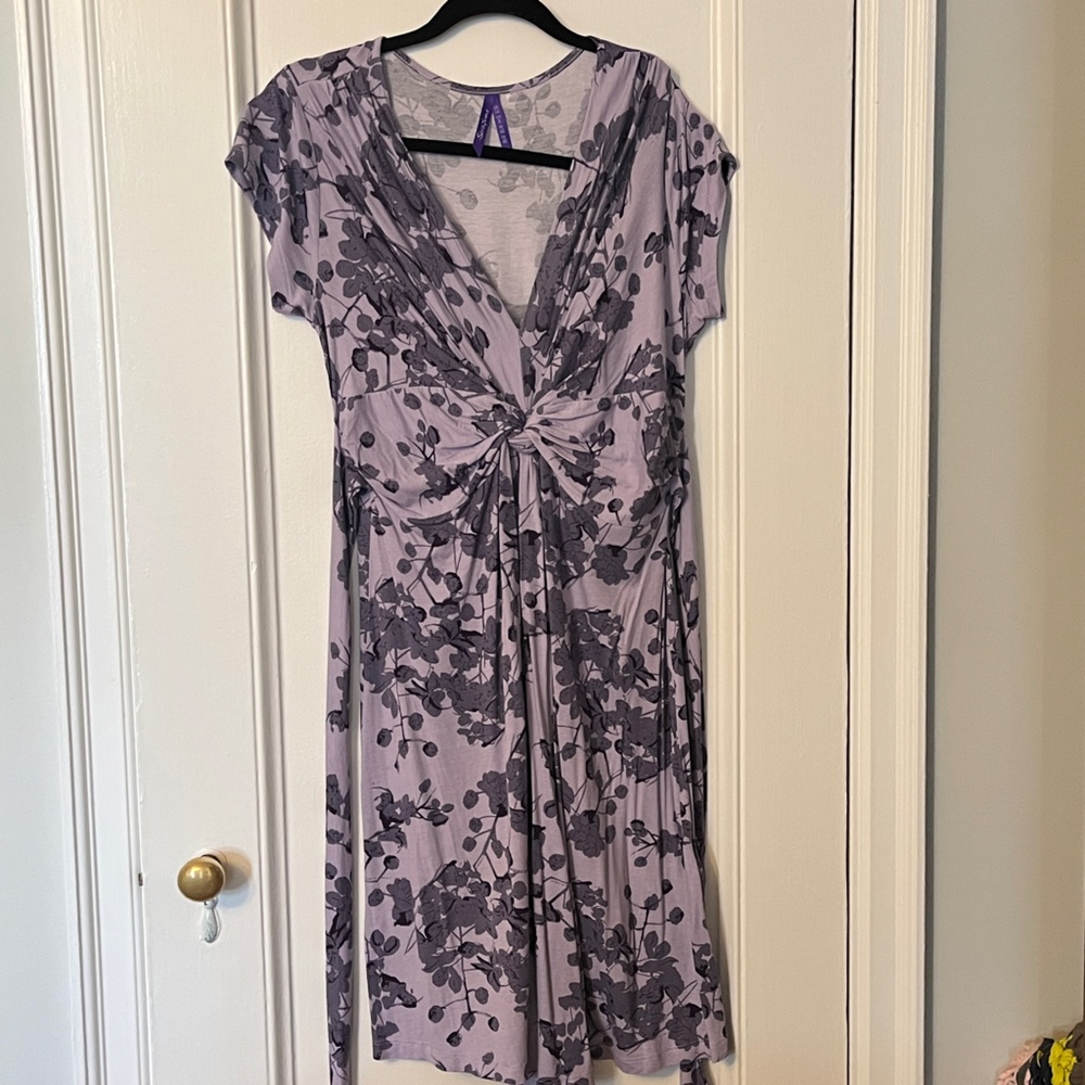 Seraphine Lavender and Charcoal Floral Midi Dress